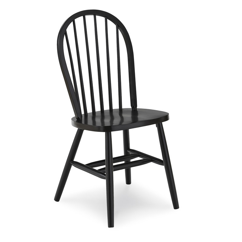 Genissa Solid Wood Side Chair, Black