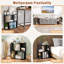 Ensemble de 2 tablettes à 3 niveaux avec bibliothèque géométrique et tablette de rangement ouverte-1020719659
