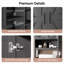 Meuble de salle de bain gain d'espace de style ferme moderne de 60 cm de large, à placer au-dessus des toilettes, noir-314023613