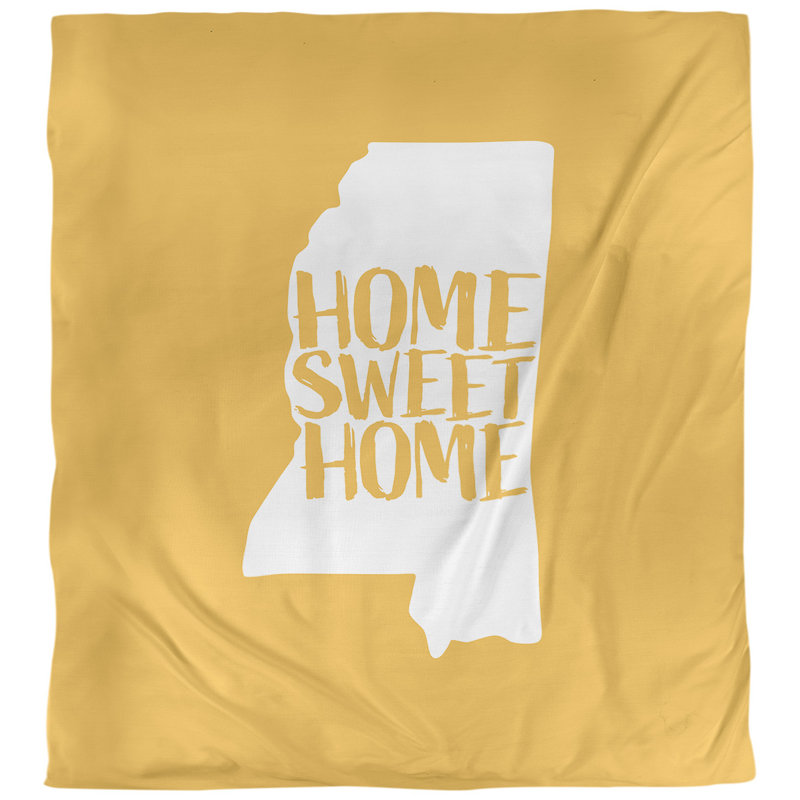 Housse de couette simple pour la maison Mississippi, Microfibre, Housse de couette pour grand lit, Jaune