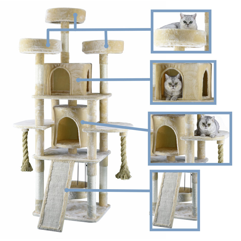 71'' H Cat Tree, Beige