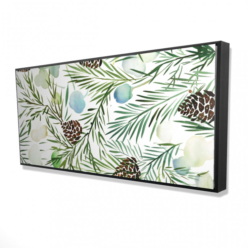 Pine Cone Pattern Print On Canvas, 24" H x 48" W