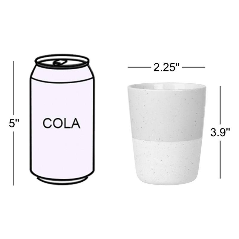 SABLO Ceramic Handleless Coffee Mug, Cloud