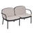 Outdoor Patio PP Loveseat, Black Frame With Beige Cushion-1211083733-1211083732