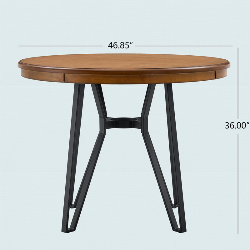 Table de salle à manger Nermira, Brun cendré, H 36 po x L 46,85 po x l 46,85 po