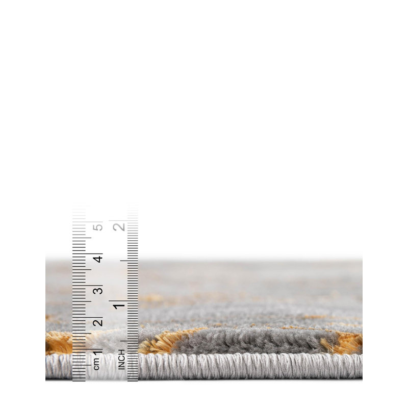Latitude Run® Column Nikica Rug Gray and Gold, Rectangle 5'3" x 7'1"