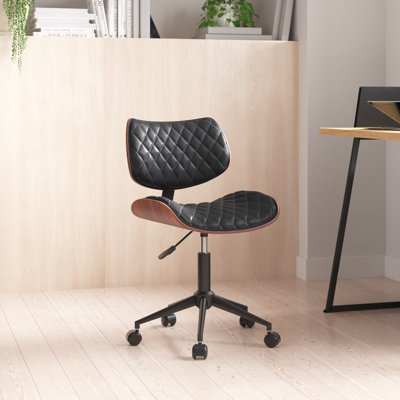 Flara Faux Leather Mid-Century Office Chair