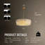Lustre en cristal de 80 cm (31,5 po), suspension ronde à 21 lumières avec motif de cristal en cascade