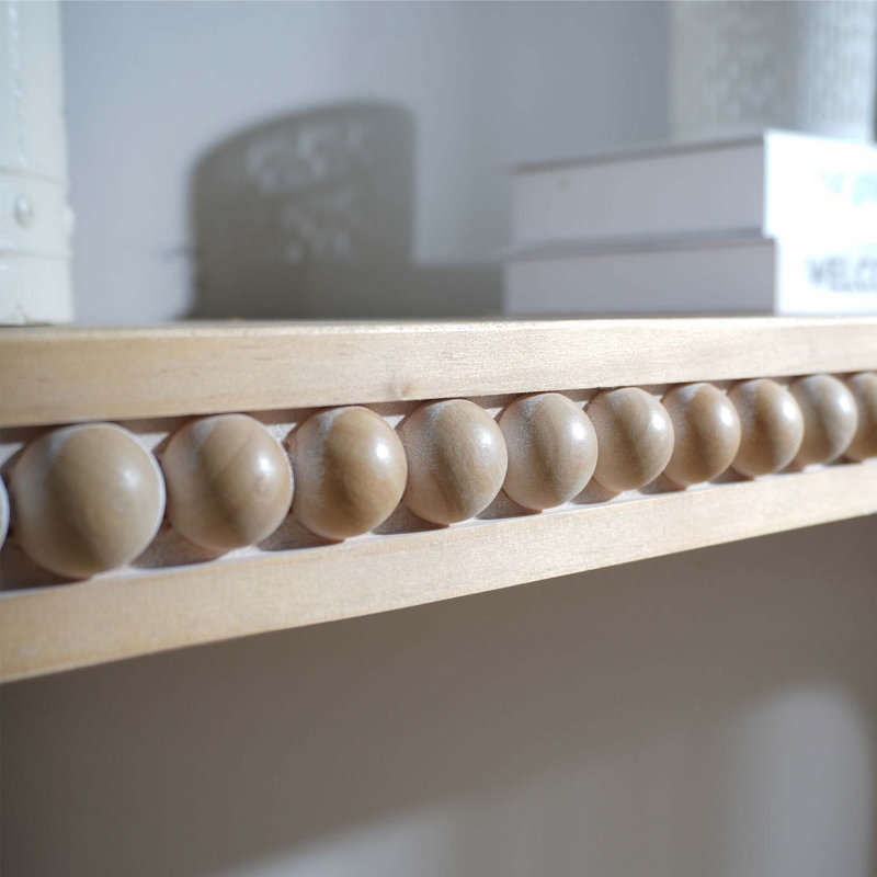 Console 59 po courbée en forme de cascade avec perles en bois pour l'entrée, le couloir, le salon, le vestibule, le couloir, le bureau