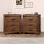 Table de chevet rustique en bois massif récupéré à trois tiroirs Rustic-970420907