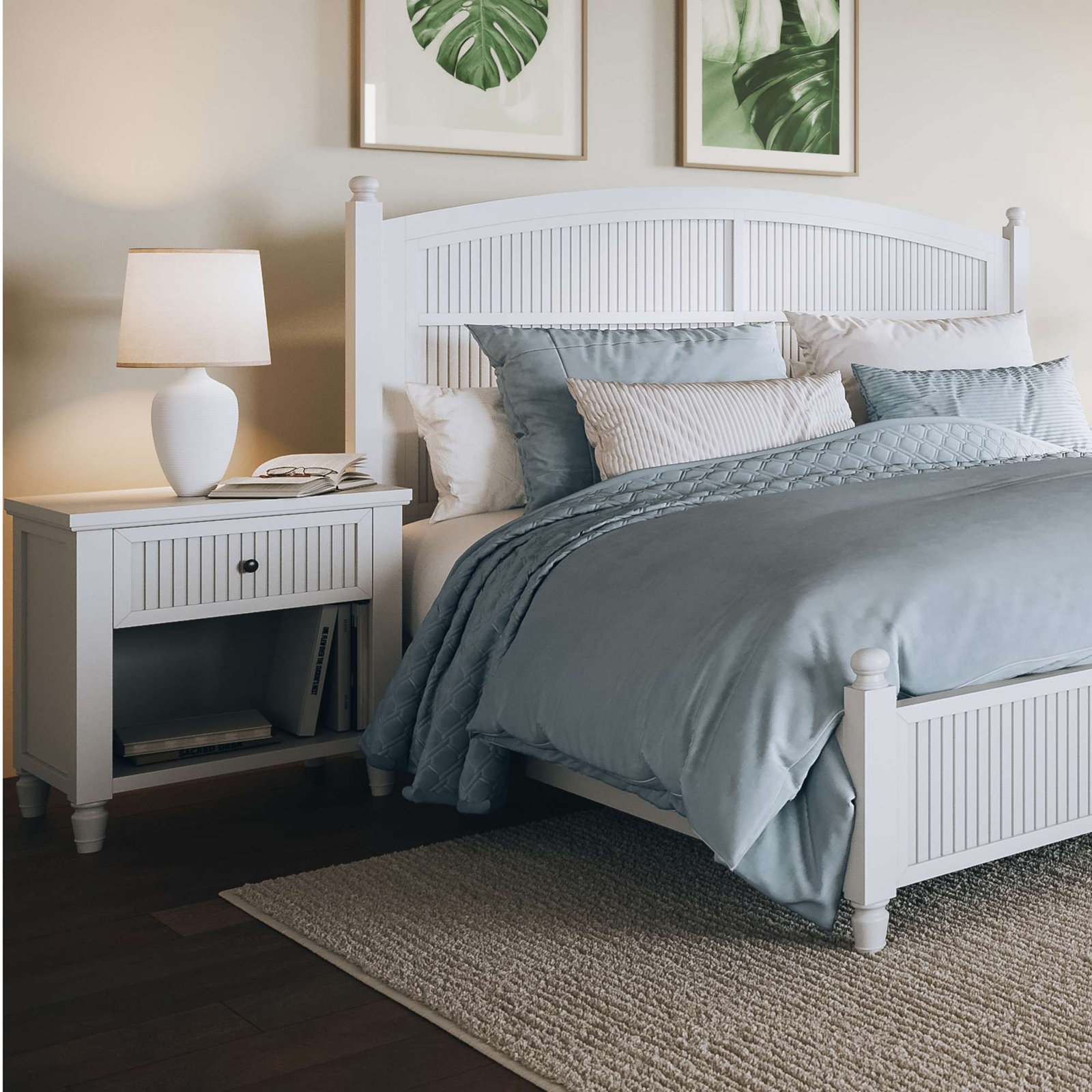 Pearce Acacia Nightstand, White