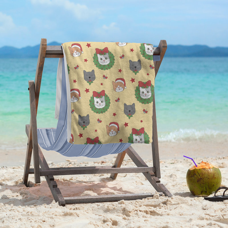 Beach Towel, Yellow/Red, Poly/Cotton