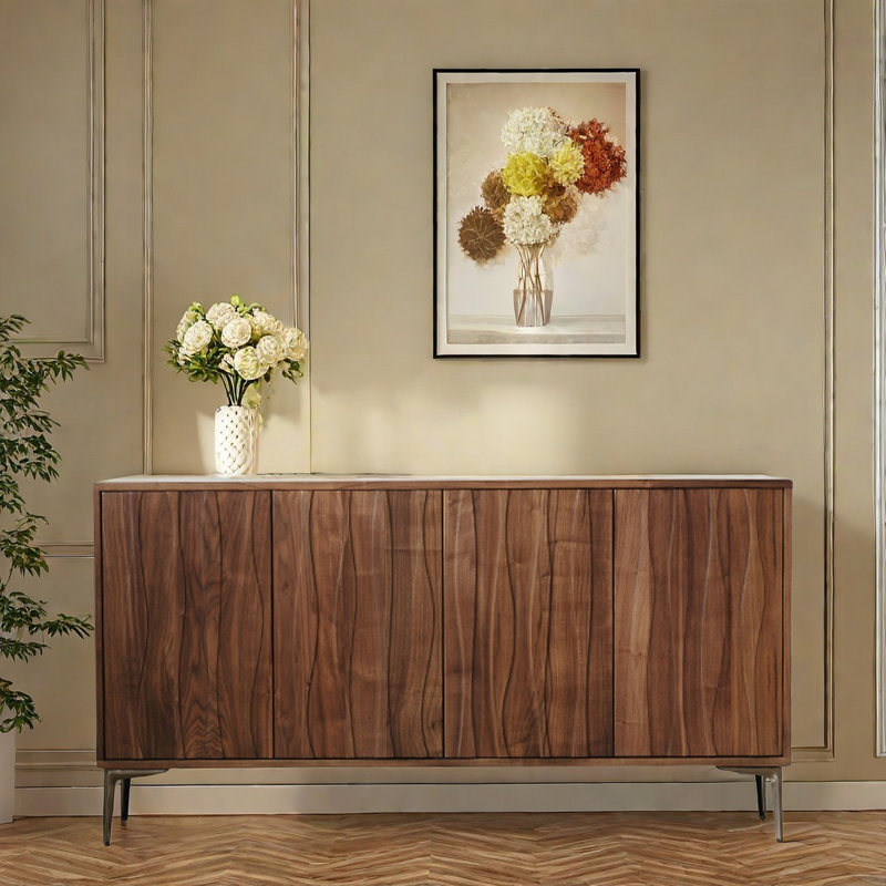 Modern Simple Black Walnut Sideboard