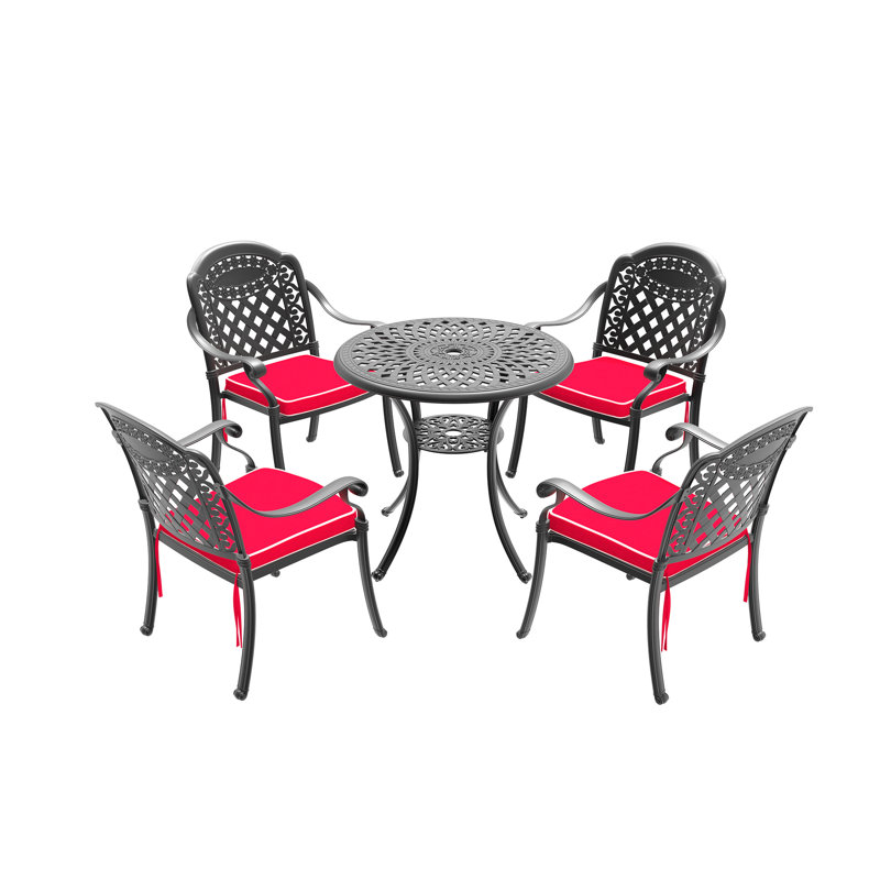 Mobilier d'extérieur en fonte d'aluminium avec coussins - Chaleur, sièges 4 protégés, corrosion, 4