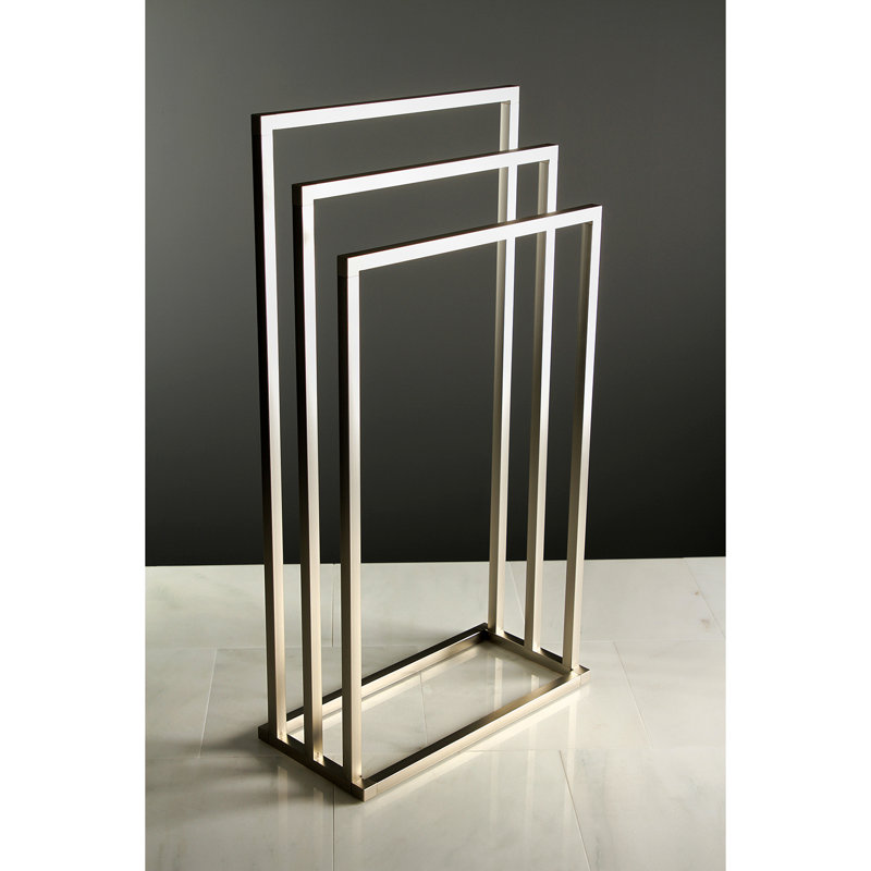 Kingston Brass Edenscape Freestanding 3-Tier Towel Rack, Brushed Nickel