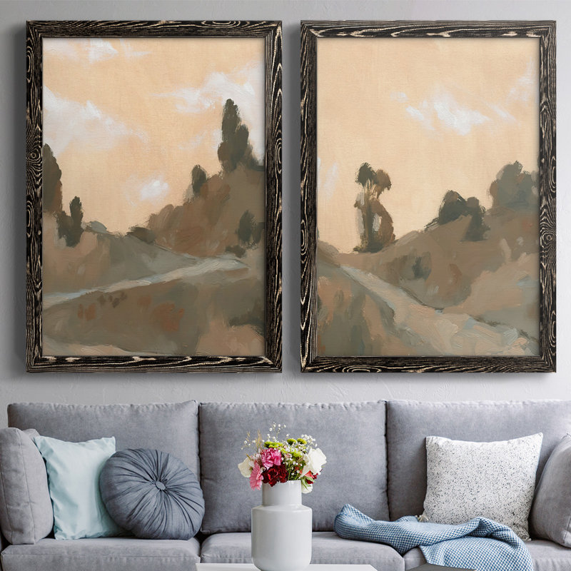 Toile encadrée Hillside, H 27,5 po x l 75 po x P 1,5 po, Noir