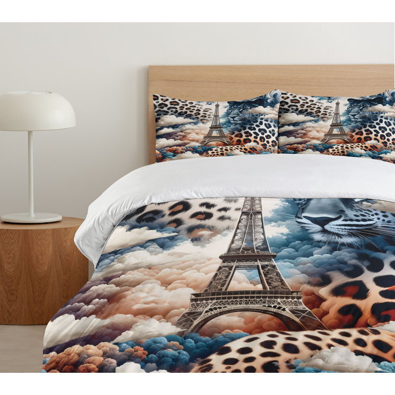 Leopard Duvet Cover, California King Duvet Cover + 2 Standard Shams