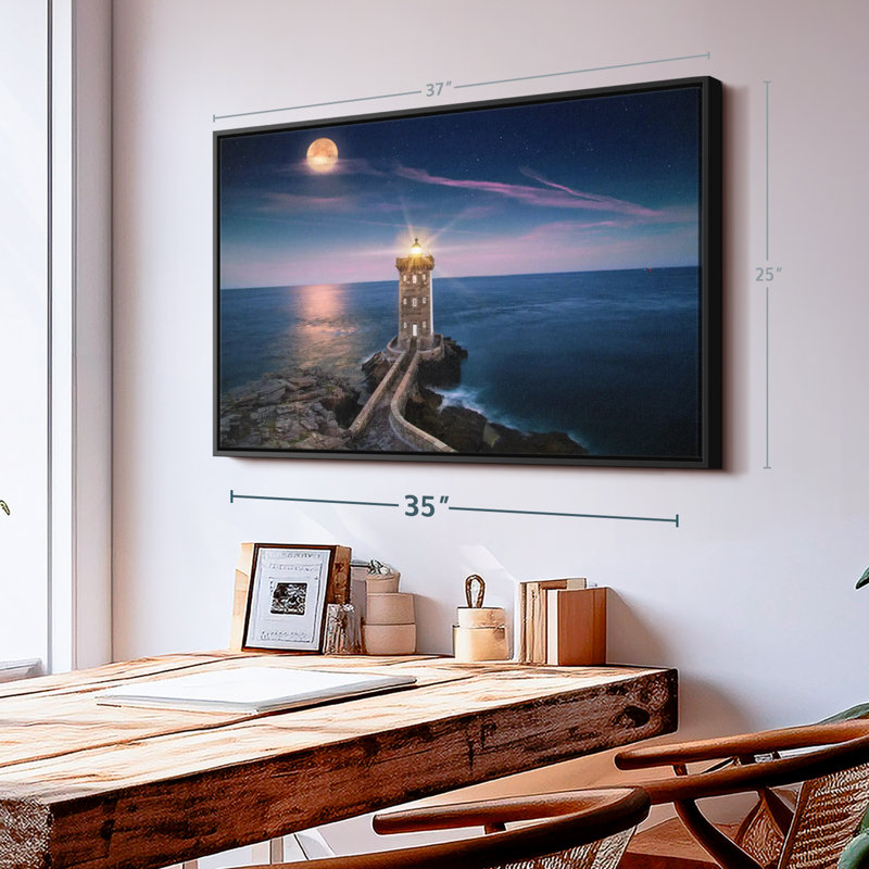 Impression sur toile «Phare plage», H 25 po x l 37 po