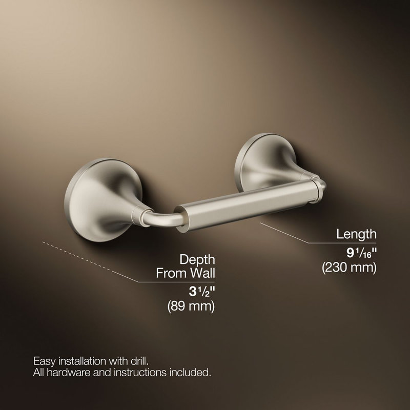 Porte-papier hygiénique pivotant Tone, Nickel brossé