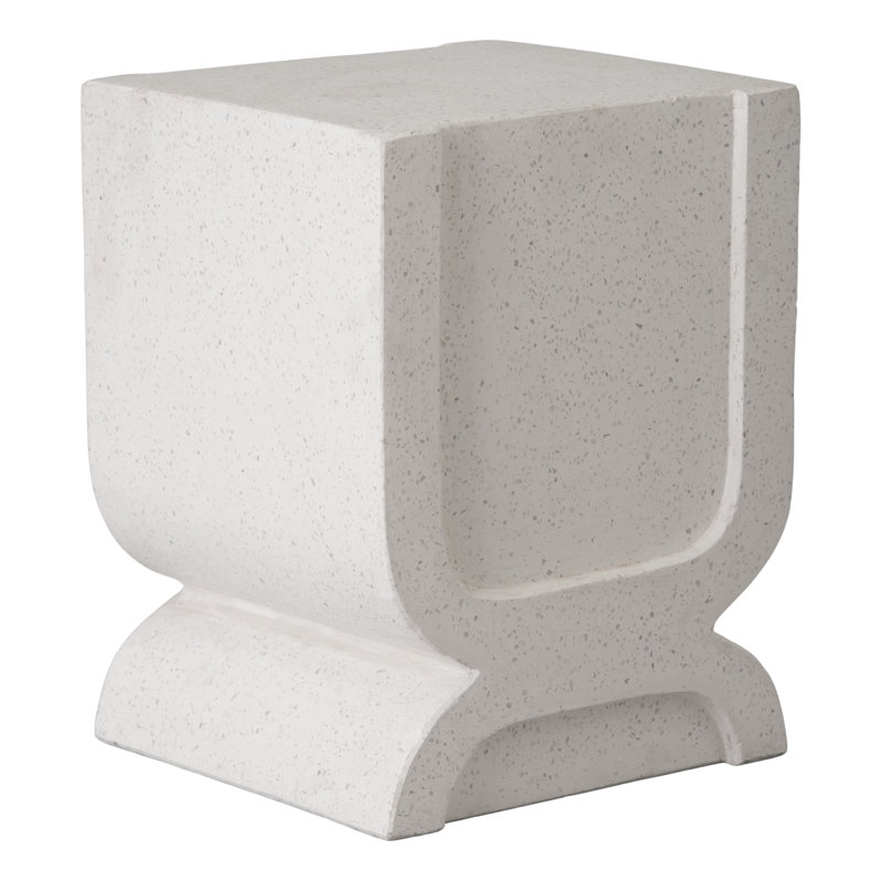 Cristalle Ceramic Accent Stool, White