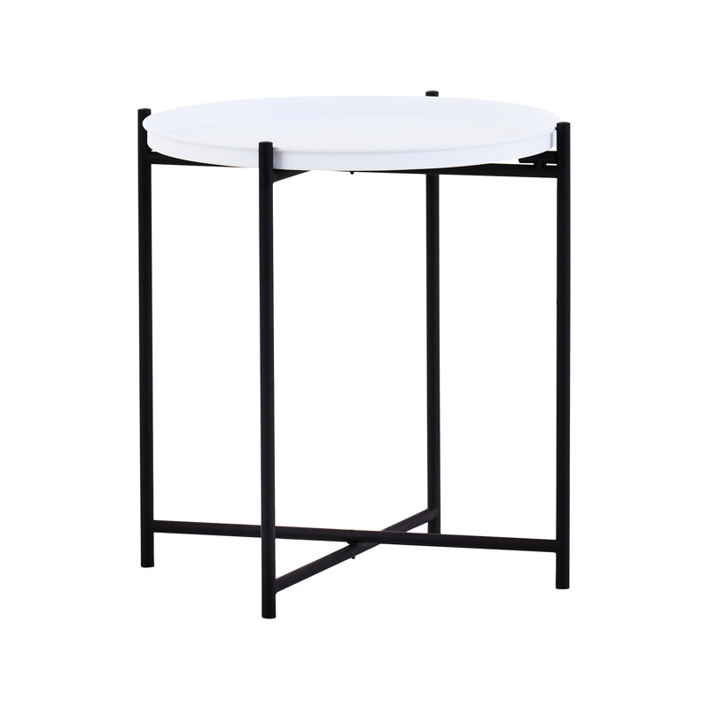 Alexica End Table, Black, White