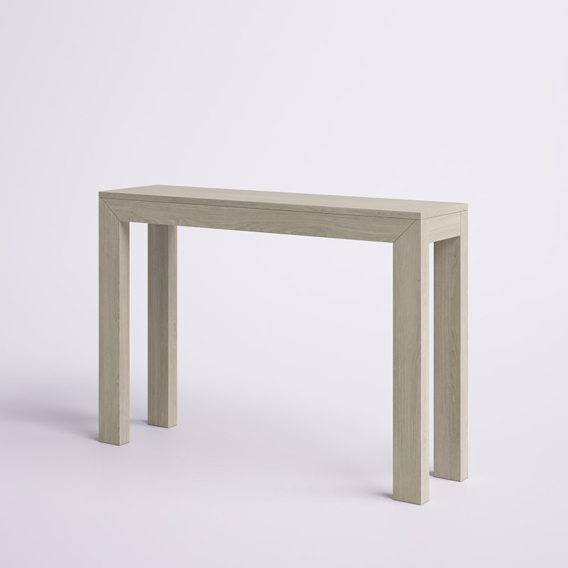 Beckett Solid Wood Console Table, Seashell, 32" H x 46" W x 12" D