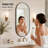 Oval Bathroom Mirror with Black PVC Frame (18x40 inch)