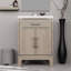 Meuble-lavabo simple en chêne gris l 24 po x P 18 po, comptoir en acrylique et miroir - fermeture en douceur, capacité de rangement intérieure abondante-130722271
