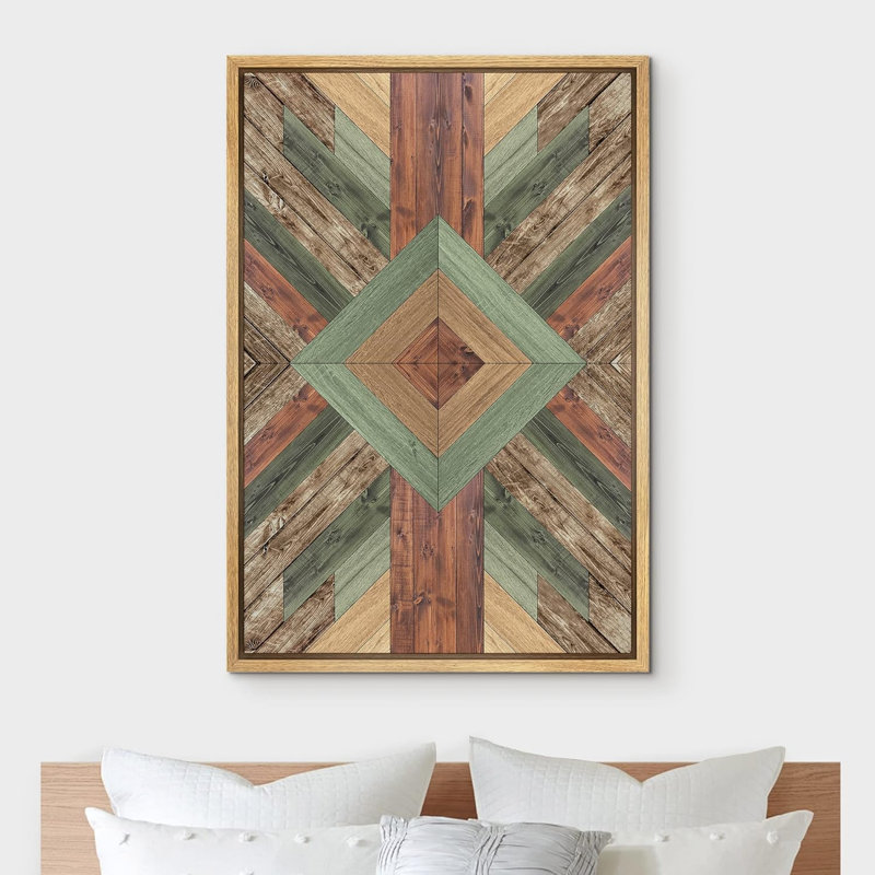 Panneaux à effet géométrique abstrait géométrique Western, Naturel, H 36 po x l 24 po