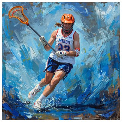 Lacrosse Player Action Double Sided Throw Pillows