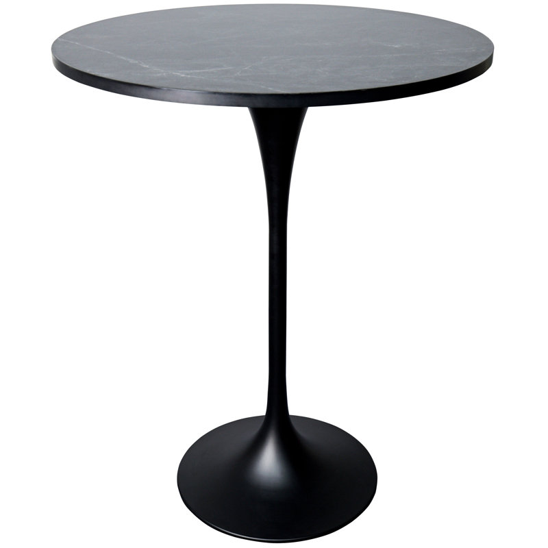 Table de salle à manger Harton, Noir marbré, H 43,52 po x L 35,43 po x l 35,43 po