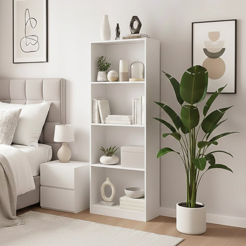 142cm H x 60cm W Standard Bookcase, White, (4 Shelves) 140 cm H x 60 cm W x 24" D