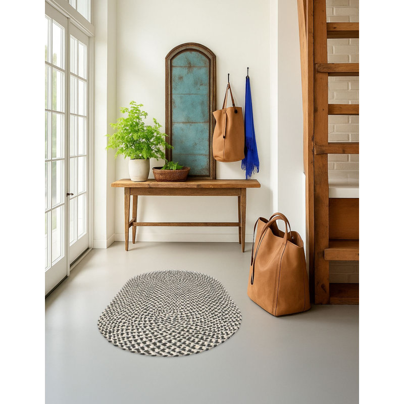 Tapis contemporain Aideen - gris, Ovale 2 pi x 3 pi 1 po