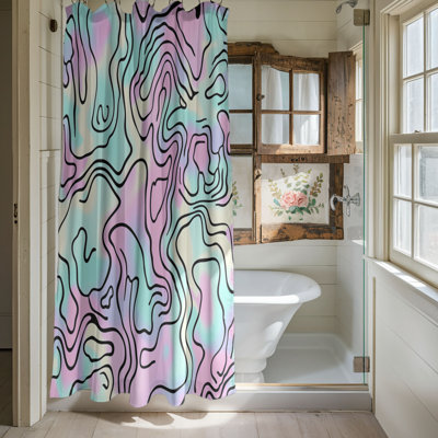 Rideau de douche Pastel Swirls - Premium