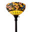Lampe sur pied de forme traditionnelle brune 70 "avec abat-jour en verre Tiffany vert et brun