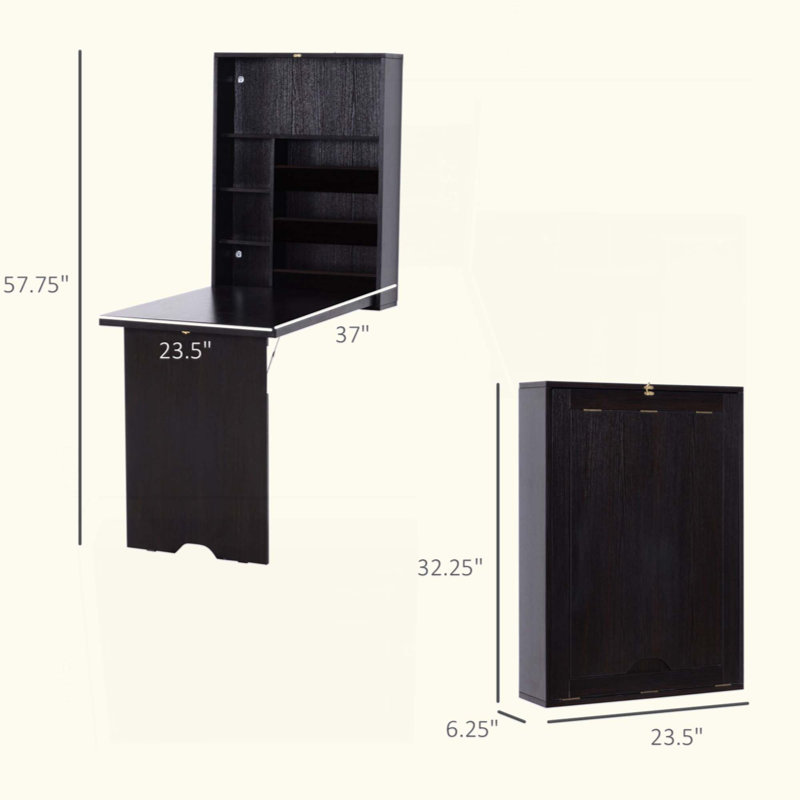 Bureau convertible mural escamotable, bureau flottant multifonctionnel