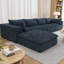 Canapé modulaire en forme de L de 157,6 po de forme modulaire en L en velours côtelé avec repose-pieds, support en éponge double couche, sans assemblage-2023641634