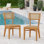 Chaise de patio d'extérieur en bois d'acacia avec osier PE brun clair