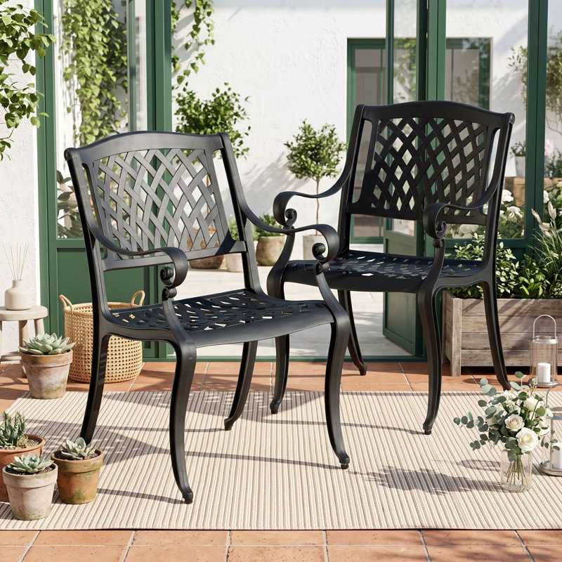 Ensemble de chaises de salle à manger d'extérieur en maille arquée