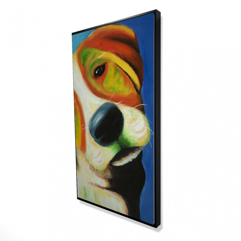Colorful beagle dog - 24"x48" Framed canvas