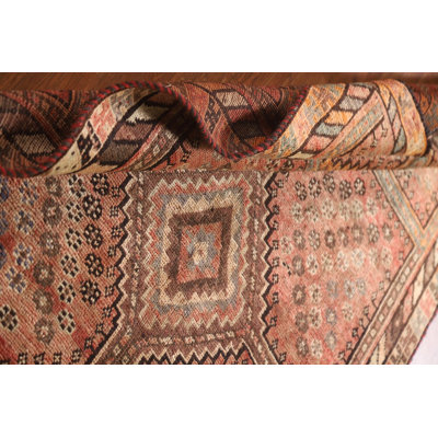 Pink Geometric Traditional Rug 4x6