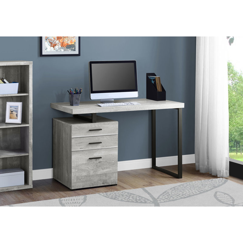 Bureau d'ordinateur Bureau à domicile, ordinateur portable, installation à gauche, à droite, tiroirs de rangement, travail, stratifié