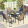 Round 4 - Person Outdoor Dining Set with 4 Stackable Textilene Armrest Chairs