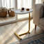 1 petite table d'appoint de salon en forme de C blanche
