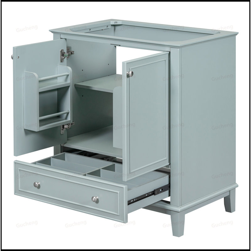 30 Inch Bathroom Vanity Base Only, Light Green