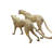 Beus Pair of Golden Plated Cheetahs Statue