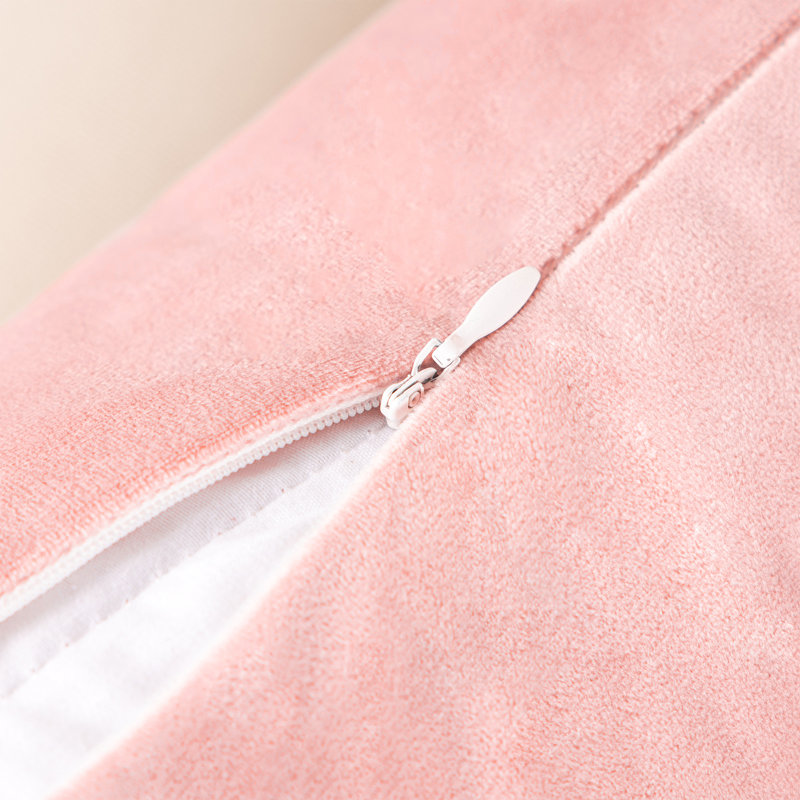Housse de coussin en plumes, H 18 po x l 18 po, Rose clair, Pillow Cover