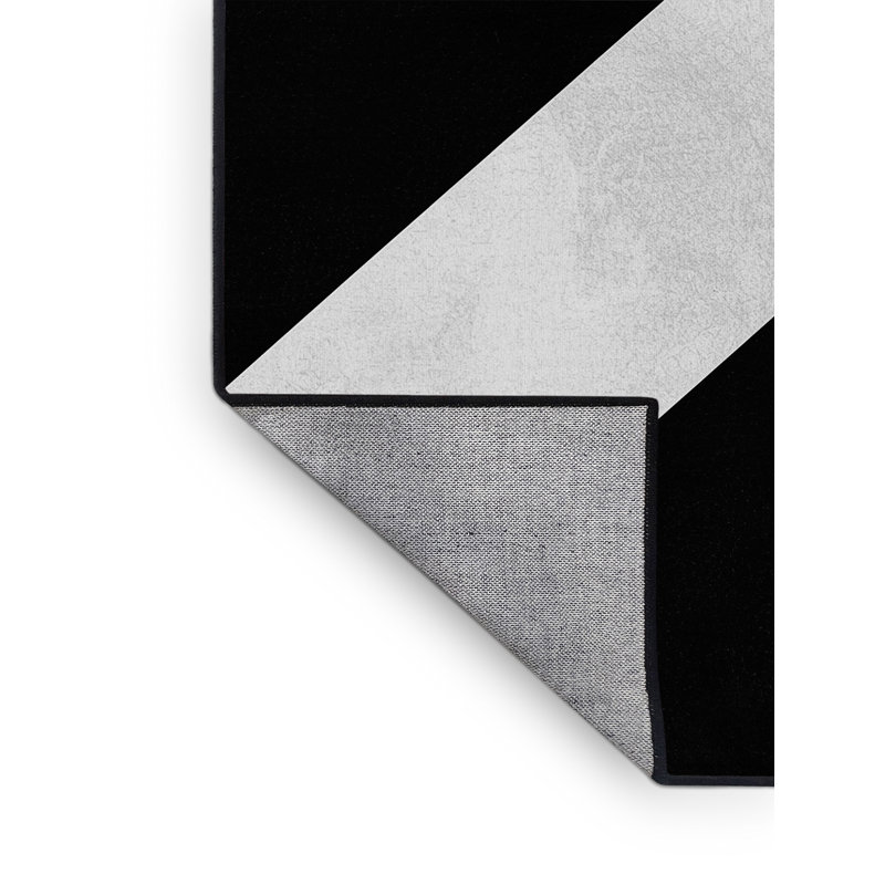 Machine Washable Roslindale Contemporary Geometric Shapes Rug in Black – Black Binding, 2x3