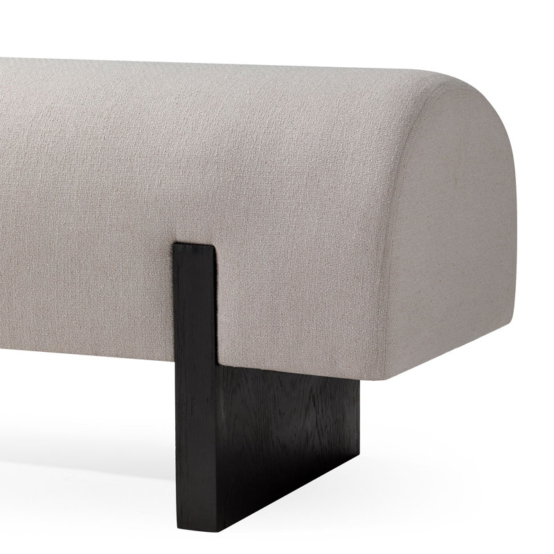 Juno Modern Upholstered Bench with Black Wooden Base