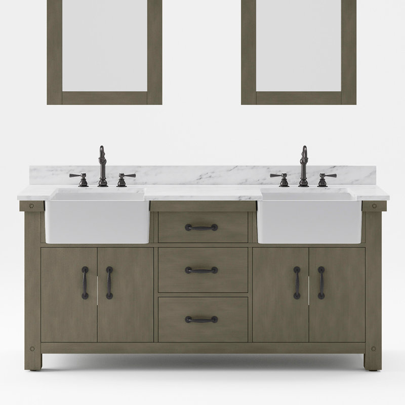 Paisley 72'' W Double Vanity, Grizzle Gray, No